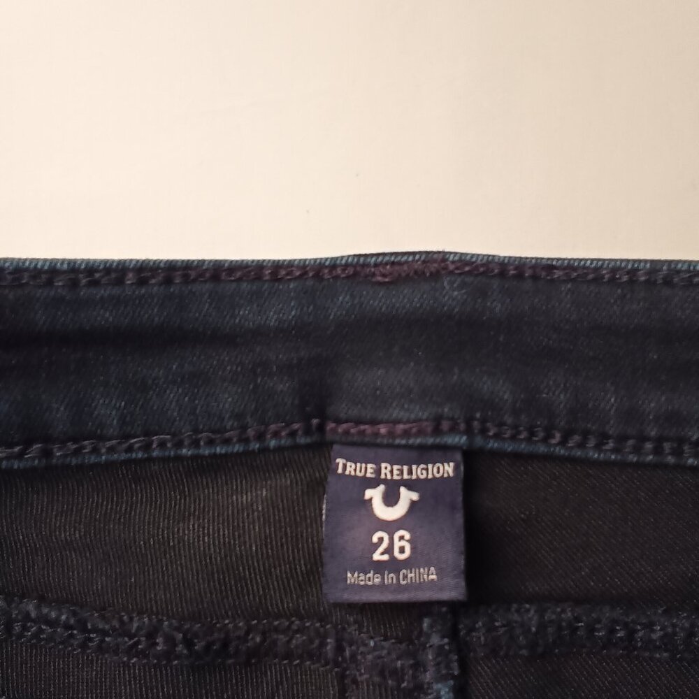 True Religion Jeans Size 26/2 Casey Low Rise Super Skinny Dark Wash - Picture 5 of 10